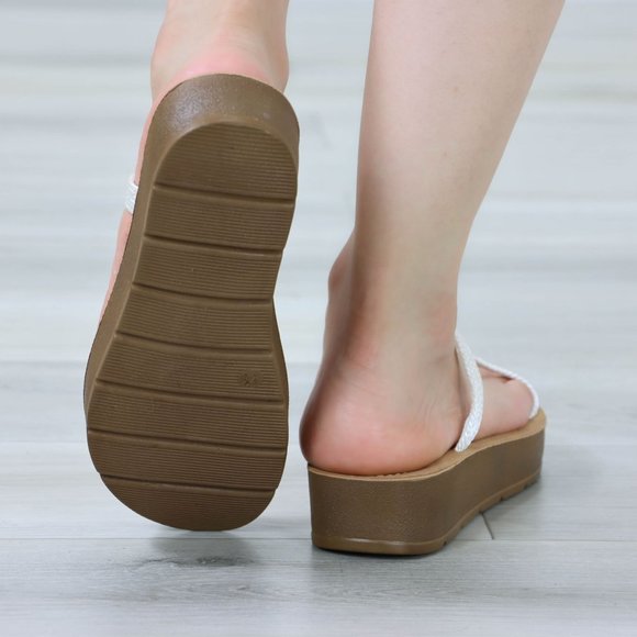 White T-Strap Gladiator Comfort Sandal Slip On Sliders - Picture 6 of 10